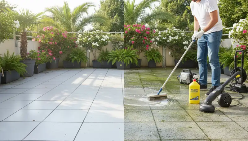 Algen vom Balkon entfernen: So geht's