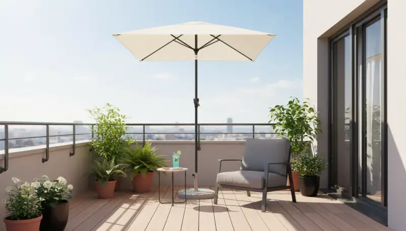 Sonnenschirm für den Balkon: Clever geplant