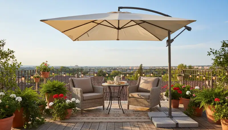 Stabiler Schirmständer für Ihre Balkon-Oase