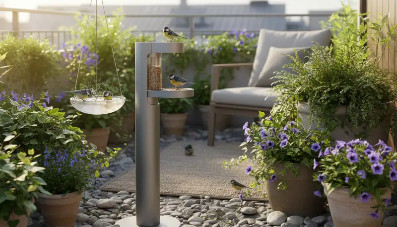 Vögel am Balkon: Freude mit Futterhaus