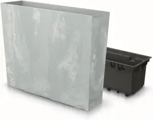 R.G. Blumenkasten Blumentopf Balkonkasten Pflanzkasten Beton Optik Blumenkübel Tower 58cm x 50cm ...