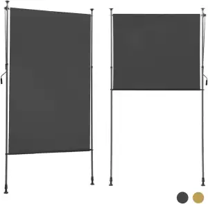 BelleMax Senkrechtmarkise Balkon außen ohne Bohren, 150x270cm Vertikalmarkise Ba