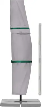 Sekey Ampelschirm / Sonnenschirm Schutzhülle mit Stab, Abdeckhauben für Gartenschirm mit Belüftungsöffnungen, Abdeckung für Kurbelschirm / Balkonschirm, 100% Polyester, wasserdicht, Hellgrau