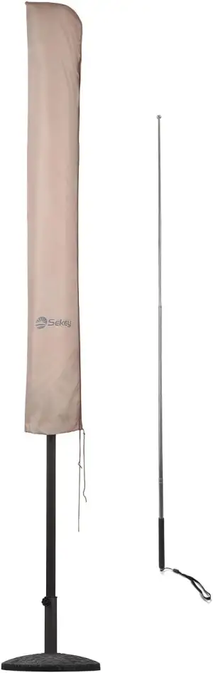 Sekey Premium Schutzhülle für 300 cm Sonnenschirm | Mit Montagestab & Reißversch