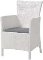 Allibert Dining Sessel Iowa, Weiß, Stuhl Kunststoff, bequeme und robuste Kunststoffstühle Garten