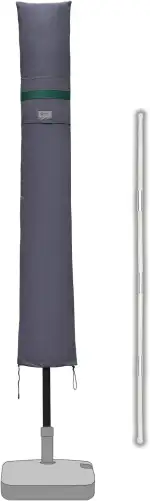 Sekey Sonnenschirm Schutzhülle mit Stab, Abdeckhauben für Ø 300 cm Gartenschirm mit Belüftungsöffnungen, Abdeckung für Marktschirm / Balkonschirm, 100% Polyester, wasserdicht, Dunkelgrau.