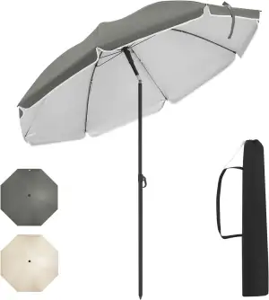 WOLTU Sonnenschirm Balkon Ø135cm, UV-Schutz Strandsonnenschirm UPF 50+, Höhen- u