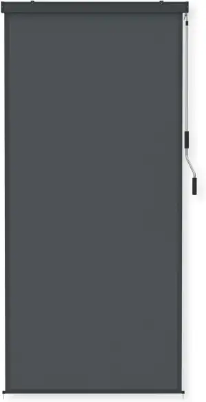 Senkrechtmarkise Außen 120x250 cm Aussenrollo Wetterfest Sonnenschutz mit Handkurbel Sonnenschutzrollo Balkonrollo 120 cm Breit Balkonschutz Balkon Sichtschutz für Terrasse Garten, Anthrazit