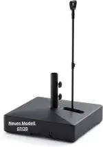 Gartenzeit® Sonnenschirmständer, Verbessertes Modell, rollbar, 65kg, befüllbar, Maße 60x60x17cm, Patent, Sonnenschirmständer mit Rollen für Sonnenschirme, fahbar, mobil,