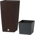 Blumentopf Übertopf Blumenkübel Pflanzkübel Rato Polyrattan Pflanztopf von rg-vertrieb (265, Umbra)