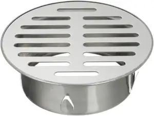 1 Stück Runder Bodenablauf, Edelstahl Balkon Anti Blockier Abnehmbarer Bodenablauf für den Abflussrohre Auspuffrohre Dachbalkon Außenbereich (110 Flache Mündungen)