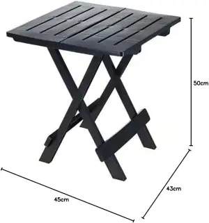 Spetebo Kunststoff Klapptisch Adige 45 x 43 cm - anthrazit - Garten Beistelltisch klappbar - Beistelltisch Campingtisch Teetisch Balkontisch Tisch klein