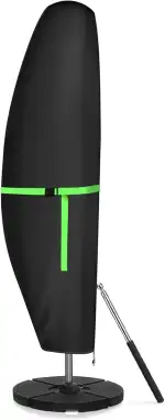 GEMITTO Sonnenschirm Schutzhülle, Outdoor Sonnenschirm Abdeckung Wetterfest Wasserdicht Schirmhülle für 2 bis 4m Schirme, 420D Ampelschirm Schutzhülle Sonnenschutz Winddicht Schneefest, 210x45x72/32cm