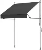 BelleMax Klemmmarkise ohne Bohren mit Handkurbel, Balkonmarkise mit Faltbarem Seitenarm, UV-Schut...