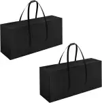 Donken 2er Aufbewahrungstasche Gartenauflagen UV-beständig, Wetterfest, Oxford Auflagentasche mit Reißverschluss für Polsterauflagen, Gartenauflagen, Weihnachtsbaume (122 x 39 x 55 cm, Schwarz)