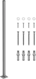 SONGMICS Standpfosten für Markisenkasten, Haltestange, Keine Wandmontage der Markise erforderlich, nur für SONGMICS Alu-Einzel-Seitenmarkisen geeignet, grau GSA002