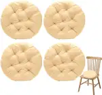 4er Set Sitzkissen Rund, 40 cm Ø - Bequemes Stuhlkissen für Stuhl, Boden, Indoor & Outdoor - Sitzpolster für Esszimmer, Garten, Lounge (Sand)