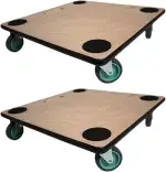 PROREGAL Profi Transportroller Hercules 50x50 cm Schwerlast bis 150 kg mit 4 Gummirollen & Griff, Sperrholzplatte, 2er Set Rollbrett für Möbel Möbelroller Transporthilfe für Umzug Pflanzen Werkstatt