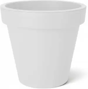 Spetebo Kunststoff Pflanzkübel L rund Ø 48 cm - weiß - Blumenkübel groß für Auße