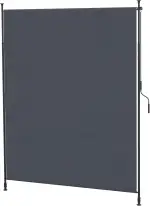 Outsunny Senkrechtmarkise,Vertikalmarkise mit Handkurbel, Wasserfest Sichtschutz, Einziehbares So...