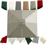 3x3m Ampelschirm Ersatzbezug Quadratisch Sonnenschirm Baldachin 8 Rippen Terrassenschirm Ersatzst...