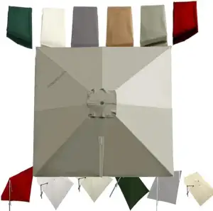 3x3m Ampelschirm Ersatzbezug Quadratisch Sonnenschirm Baldachin 8 Rippen Terrass