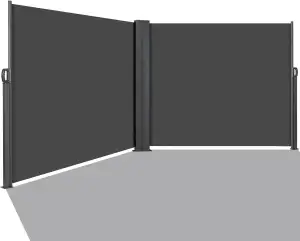 Seitenmarkise Ausziehbar 180x600 cm (H x L) Seitenmarkiese Doppelseitenmarkise, 