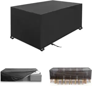 Abdeckung für Gartenmöbel,80x60x60cm Schwarz Rechteckig Gartenmöbel Schwerlast 4