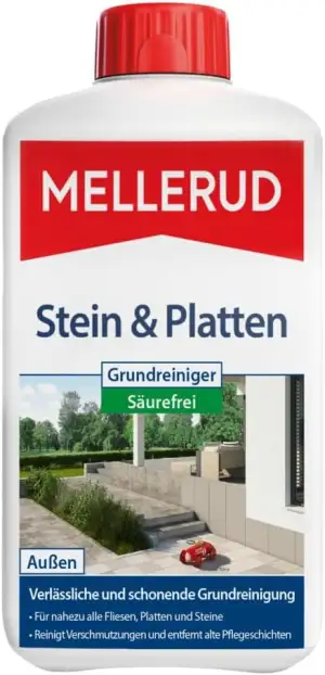 MELLERUD Stein & Platten Grundreiniger Säurefrei | 1 x 1 l | Effizientes Reinigu