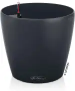 Lechuza 13224 Pflanztopf mit Erd-Bewässerungs-System, Schiefergrau, 35 x 35 x 33 cm