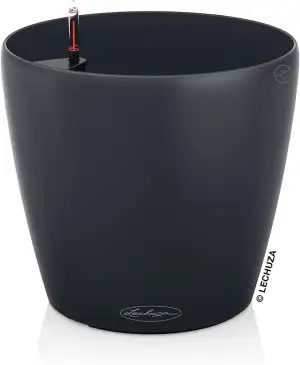 Lechuza 13224 Pflanztopf mit Erd-Bewässerungs-System, Schiefergrau, 35 x 35 x 33