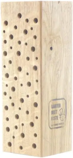 Bienenhotel Stamm Insektenhotel Wildbienen Eiche Massivholz Hartholz Wildbienenh