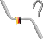 markiso Markisenkurbel 80 cm Grau – Kurbel für Markise mit Fleischerhaken – Kurbelgestänge Pulver...