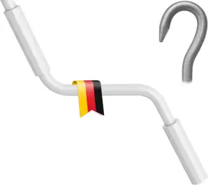 markiso Markisenkurbel 80 cm Weiß – Kurbel für Markise mit Fleischerhaken – Kurb
