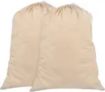 Wäschesack 2er-Set - 71 x 91 cm, 100% Baumwolle, strapazierfähiger Wäschesammlersack mit Kordelzug – 75 l extra groß faltbarer Wäschebeutel