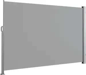 Floordirekt Seitenmarkise aus Aluminium, 140x300cm Hellgrau - ausziehbarer Sicht