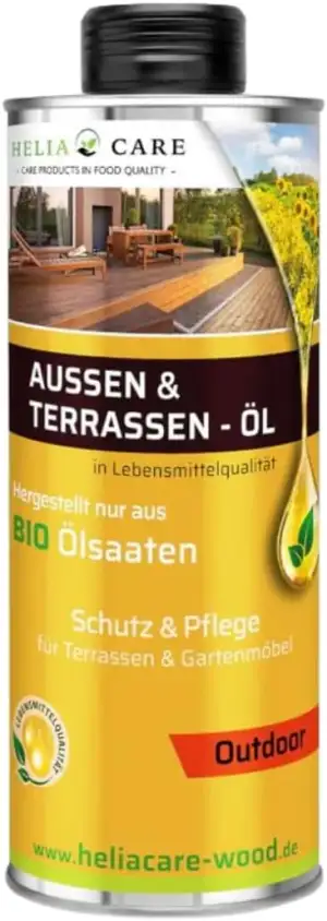 BIO Terrassenöl Farblos - Premium Holzpflegeöl Außen - Outdoor Holz Öl für Garte