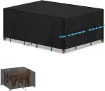 Gartenmöbel Abdeckung Wasserdicht 120x60x75cm Abdeckplane Gartenmöbel Anti-UV 420D Oxford Schutzhülle für Polyrattan Relax Gartenmöbel Set,Tisch,Gartenlounge Sofa,Balkonmöbel Sitzgruppe