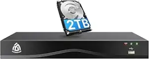 8CH 4K PoE NVR Überwachungssystem Rekorder mit 2TB Festplatte, Videoüberwachung für Sicherheit 24...
