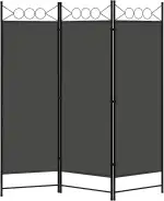 WOLTU Paravent 3 Teilig 167 x 172 cm, Raumteiler klappbar freistehend Sichtschutz, Raumtrenner innen Outdoor Garten Balkon Büro, Dunkelgrau