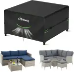 BEEWAY Gartenmöbel Abdeckung Wasserdicht V2.0 200x200x92cm, Schutzhülle Abdeckplane für Gartentische Terrassenmöbel Möbelsets - 420D Oxford Gewebe, Anti-UV, Winterfest