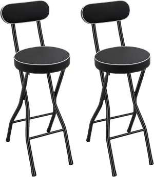 Klappbar Barhocker 2er Set mit Lehne Tragbarer Outdoor Barhocker HochstüHle Gepo