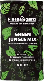 Floragard Green Jungle Mix 6 L – mineralisches Pflanzsubstrat für Monstera, Philodendron – sorgt für optimale Drainage & gesundes Wurzelwachstum – ideal für anspruchsvolle Zimmerpflanzen