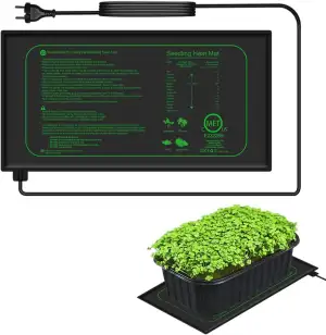 LUCKYLUX Heizmatte Pflanzen- Schnelle Erwärmung, Feuerschutz, Wärmematte zur Keimung und Temperatur-Regulierung, ideal für Sämlinge, Haustiere und Reptilien 20,75"x10" Zoll, 21Watt