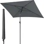 Menz Sonnenschirm Balkon Anthrazit, inkl. Sonnenschirmhülle - UPF 50+ Sonnenschirm rechteckig 190...