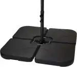 Montafox Sonnenschirmständer 4-teilig Schirmgewicht für Ampelschirm Bodenkreuz schwarz 60 Liter / 100 kg - befüllbar mit Wasser oder Sand 7 Jahre Garantie auf Material*