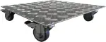 Pflanzenroller AluRiffelblech Q200 bis200kg Blumenroller Untersetzer Quadrat Indoor Outdoor (Riff...