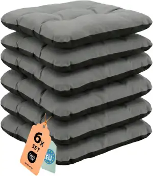 Outdoor Sitzkissen Stuhlkissen - 6er Set - 45 x 45 cm - Made in EU, Wasserdichte