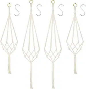 Flintronic 4er Set Makramee Blumenampel, Baumwollseil Hängeampel Hängetopf für P