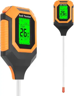 Caewous ph messgerät Erde, 4-in-1 Digital Plant bodenmessgerät with PH Value/Tem